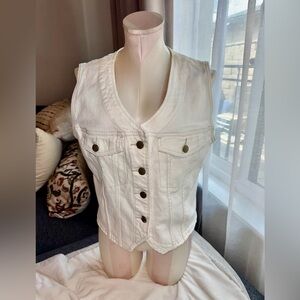 White Denim Vest